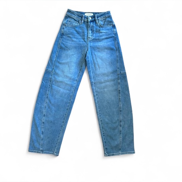 LOVERVET Blue High Rise Wide Leg Barrel Jeans - Picture 1 of 6